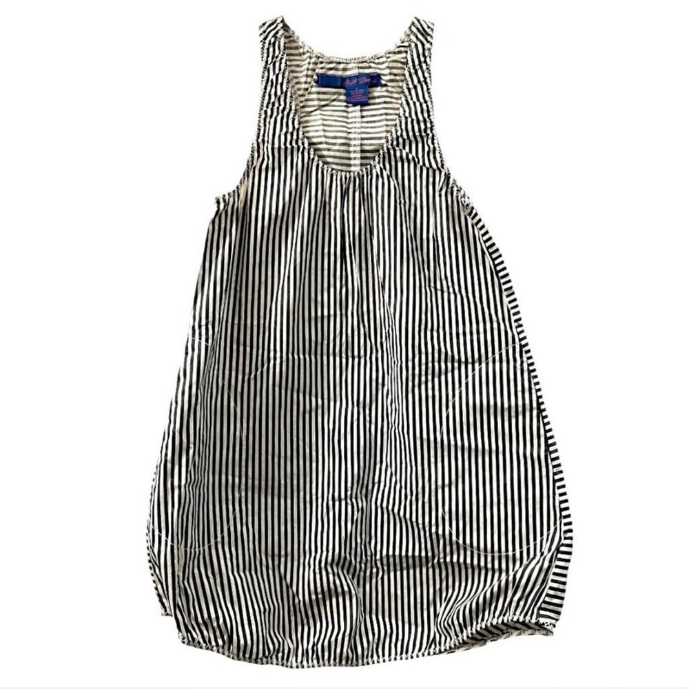 Vintage Coated Black & White Striped Dress